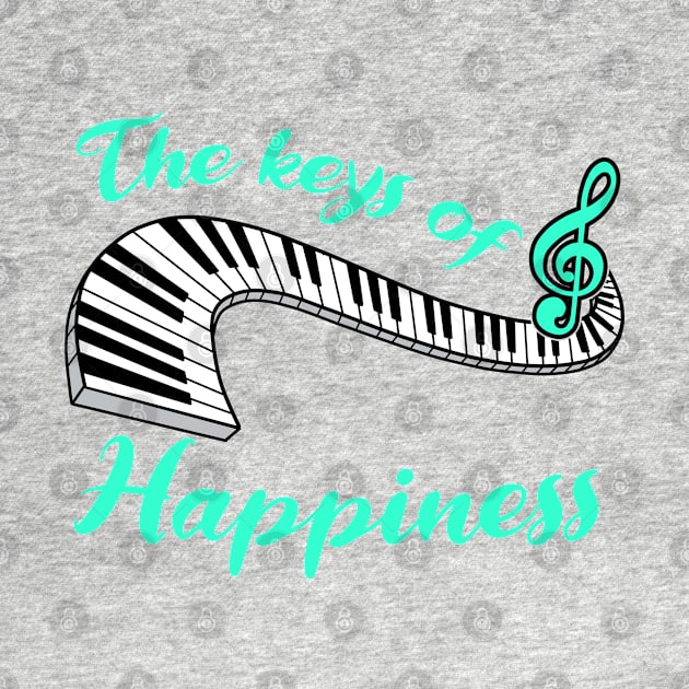 Piano Player Gift Keys Of Happiness Keyboard Music Teacher Print by Linco